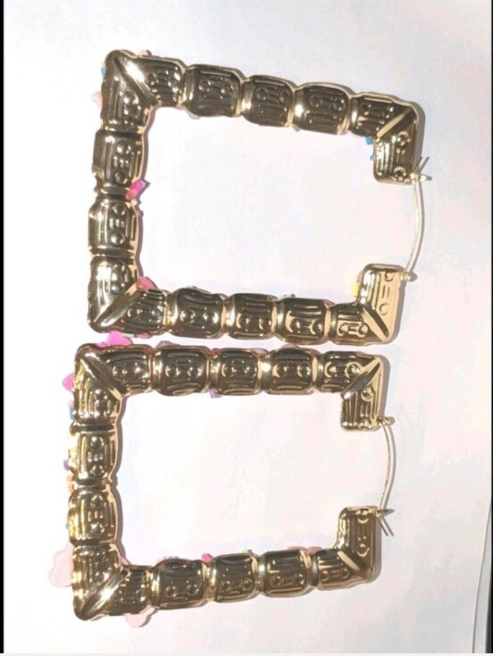 Hand CRAFTED Candy Sprinkle Statement Hoops - Picture 9 of 10